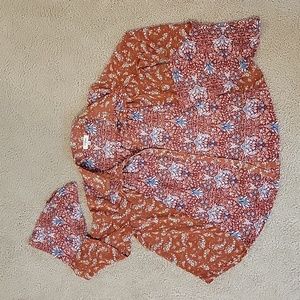 Flowy Floral Boho Collar Shirt Umgee Small